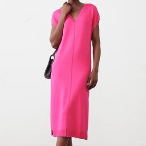 Banana Republic Vibrant Pink Midi Sweater Dress